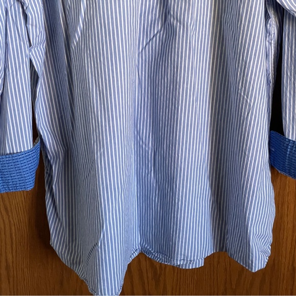 Vintage Panhandle Slim Blue Striped Shirt Button Front 1 Pocket Men's Size XXL - Picture 11 of 12